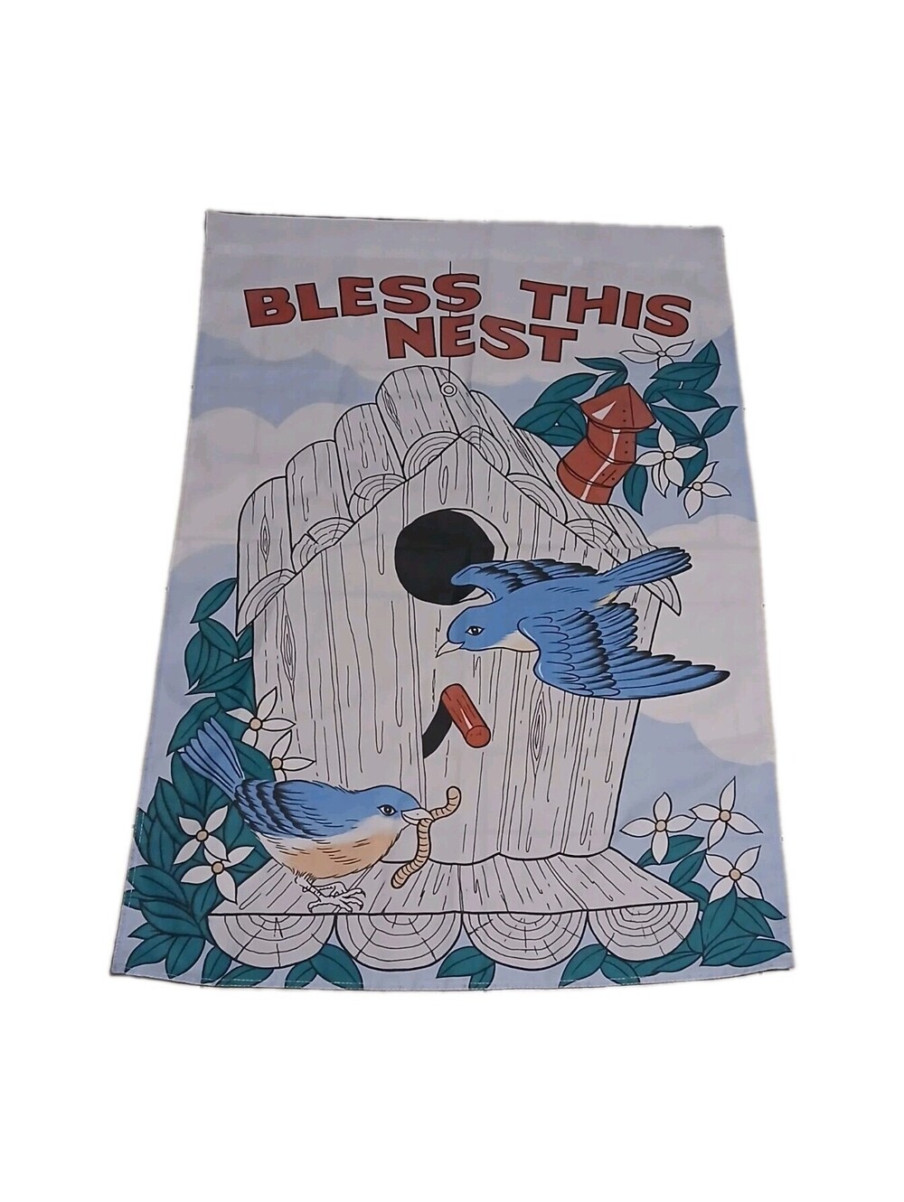 Bless This Nest Yard Flag 42.5x29 Religious Blue Bird